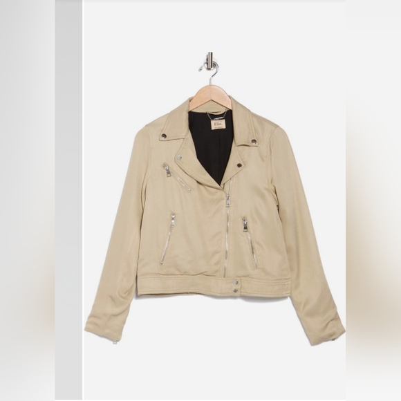 #152 Elie Elie Tahari Twill Moto Jacket - Picture 3 of 3
